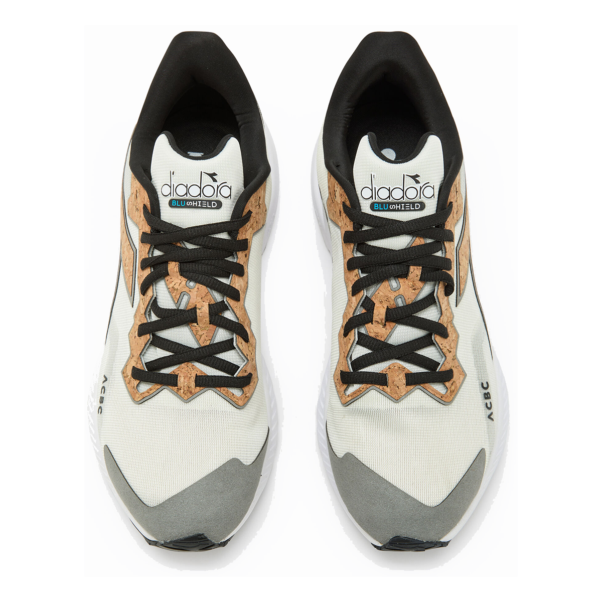 Diadora Mythos Blushield Volo 3 ACBC — White - Grey — Size D — Width 7 — Side View