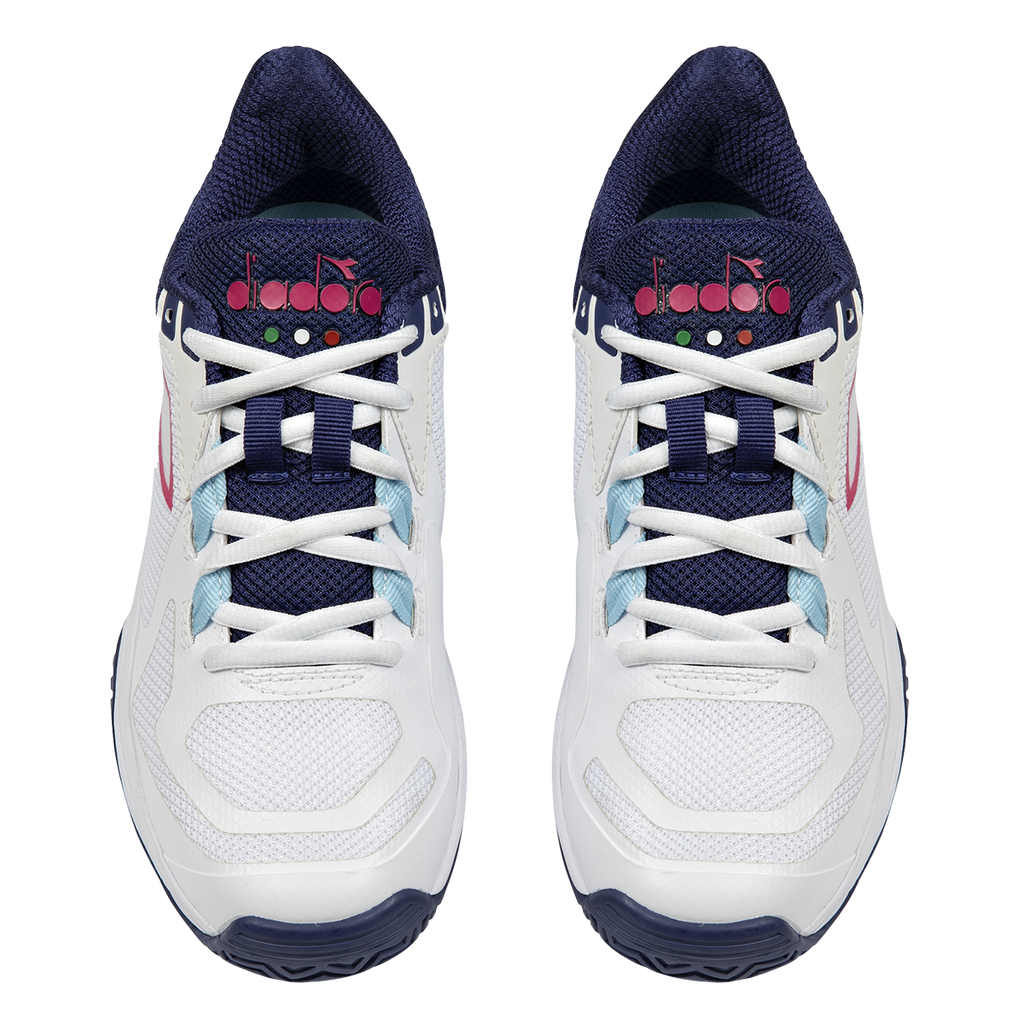 Diadora Trofeo 2 AG Pickleball — White - Legion Blue — Size B — Width 10 — Detail View