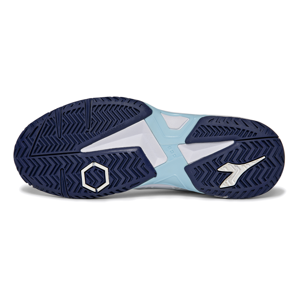 Diadora Trofeo 2 AG Pickleball — White - Legion Blue — Size B — Width 10 — Lifestyle View