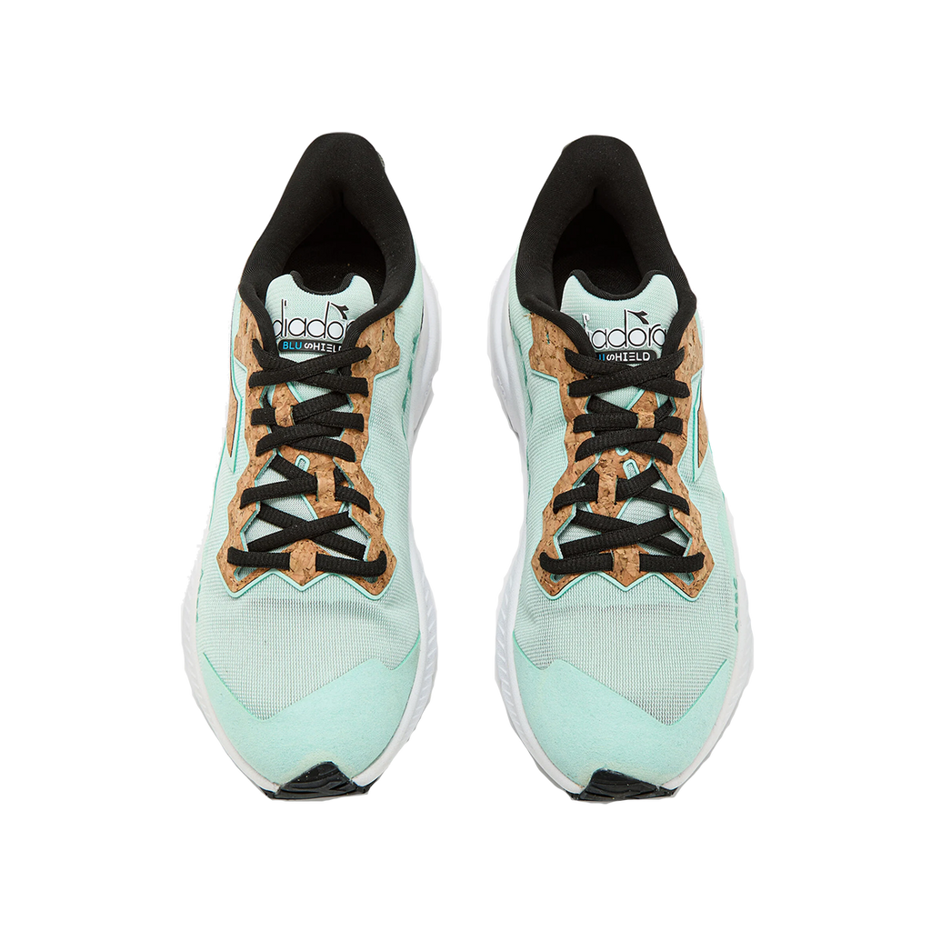Diadora Mythos Blushield Volo 3 ACBC — Dusty Aqua Green — Size B — Width 10 — Side View