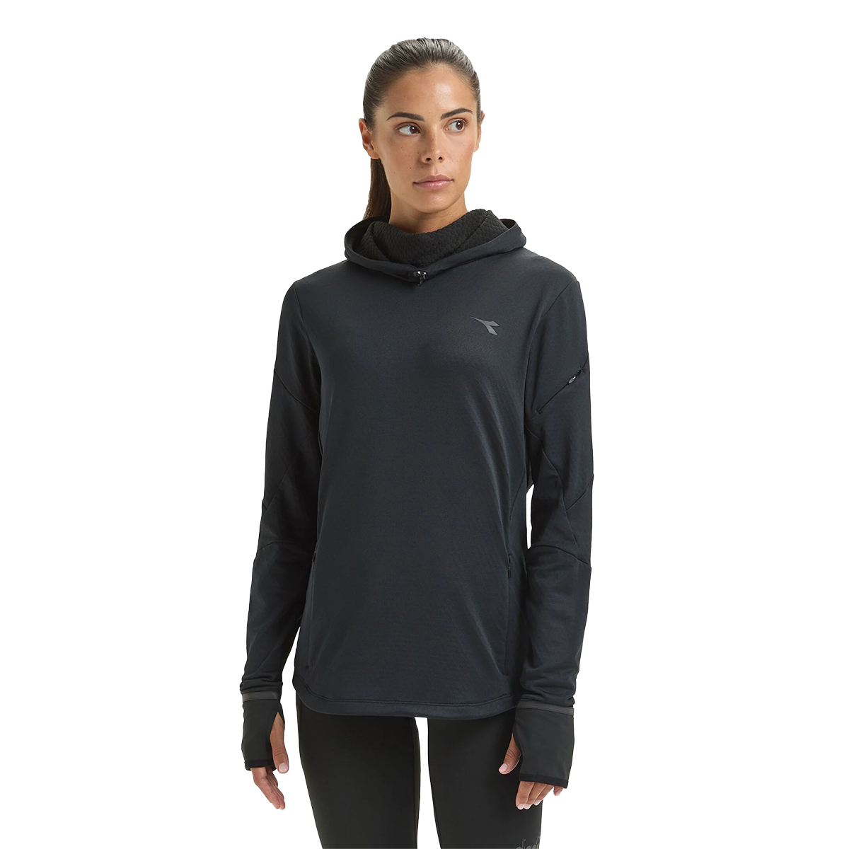 Diadora Warm Up Winter Protection Pullover — Black — Size XSmall — Front View