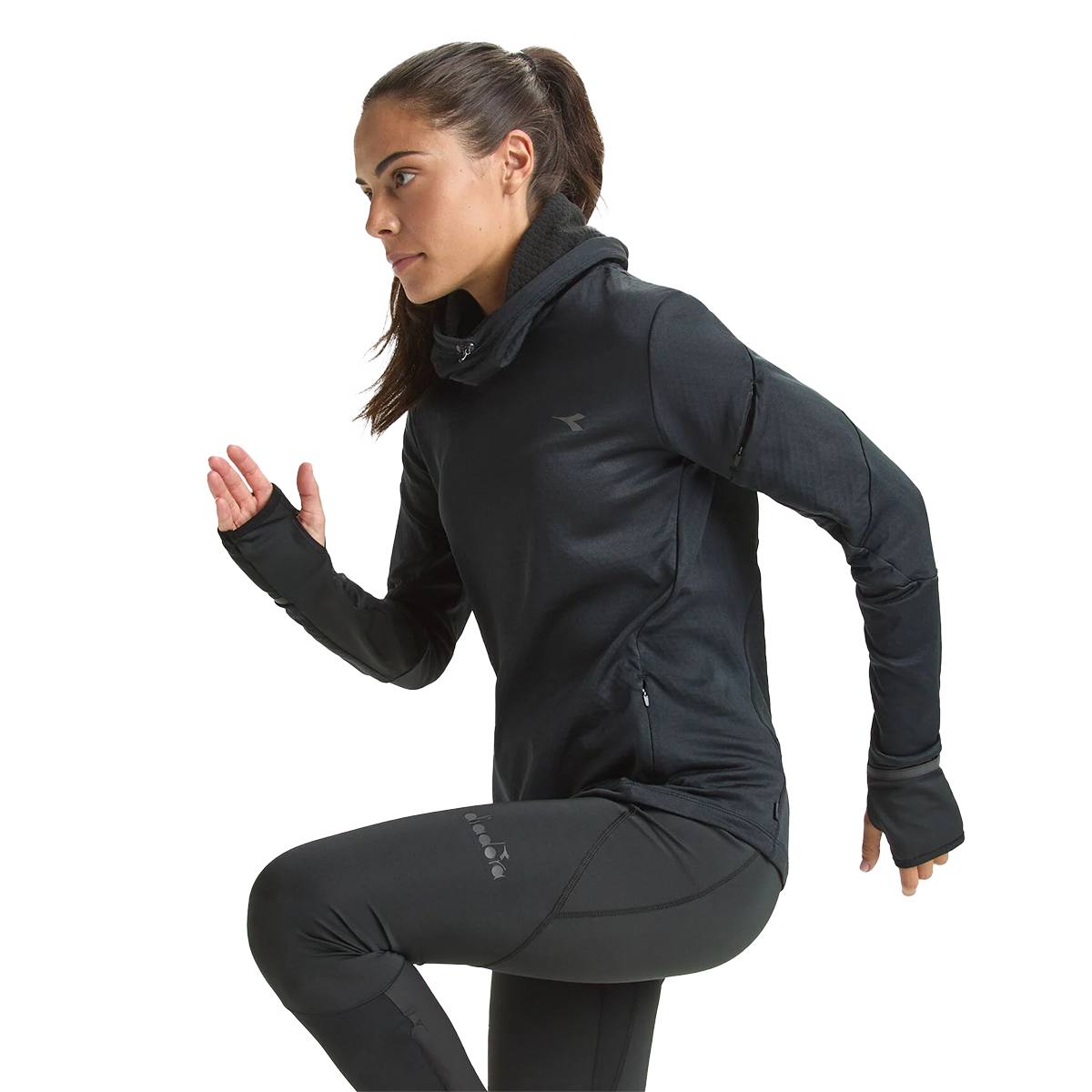 Diadora Warm Up Winter Protection Pullover — Black — Size XSmall — Side View