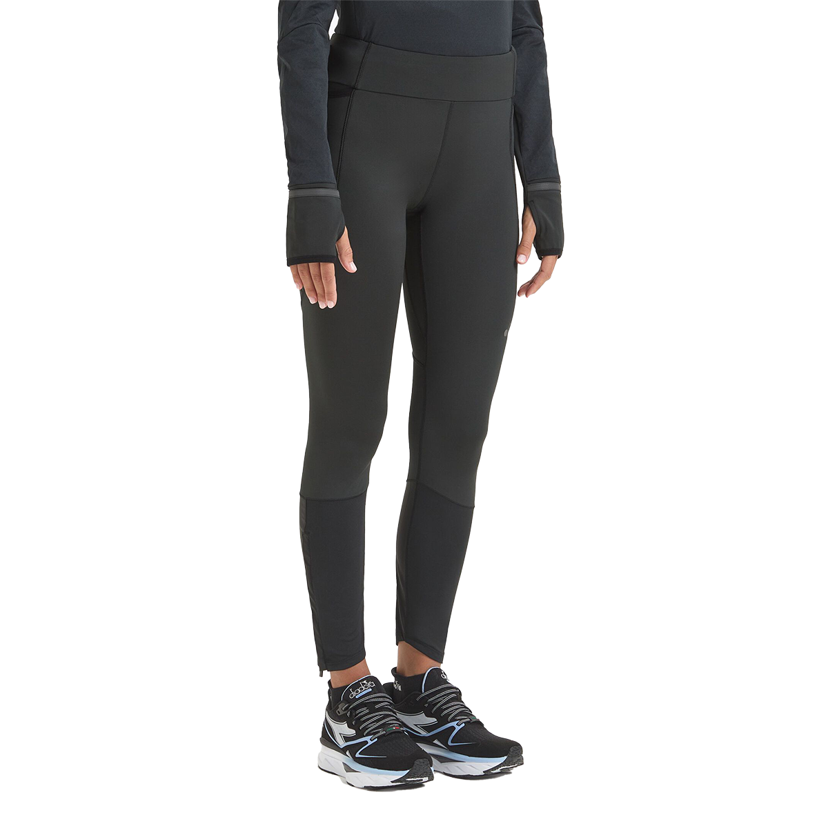 Diadora Run Winter Protection Tight — Black — Size XSmall — Front View