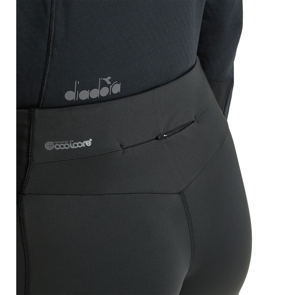 Diadora Run Winter Protection Tight — Black — Size XSmall — Back View