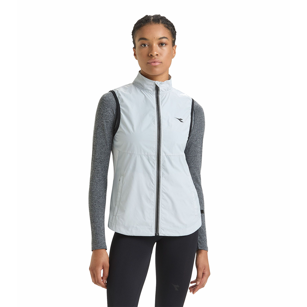 Diadora Packable Vest — Grey Cloud — Size XSmall — Front View