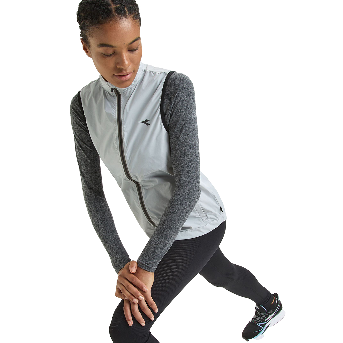 Diadora Packable Vest — Grey Cloud — Size XSmall — Side View