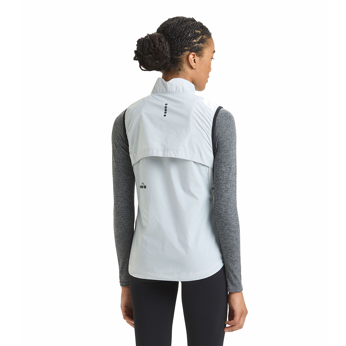 Diadora Packable Vest — Grey Cloud — Size XSmall — Back View