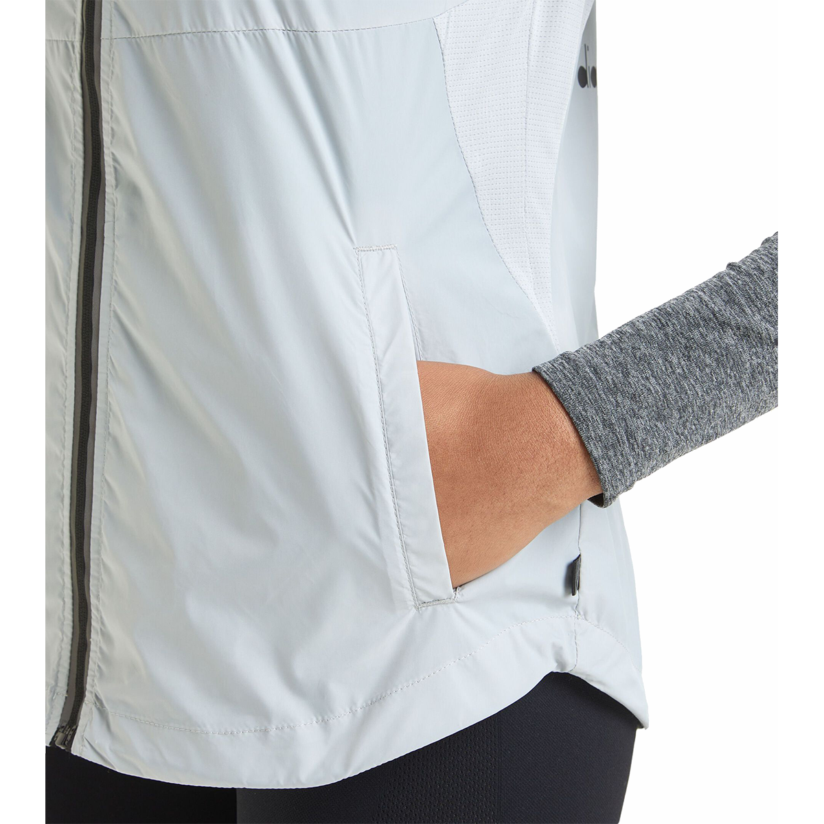 Diadora Packable Vest — Grey Cloud — Size XSmall — Top View