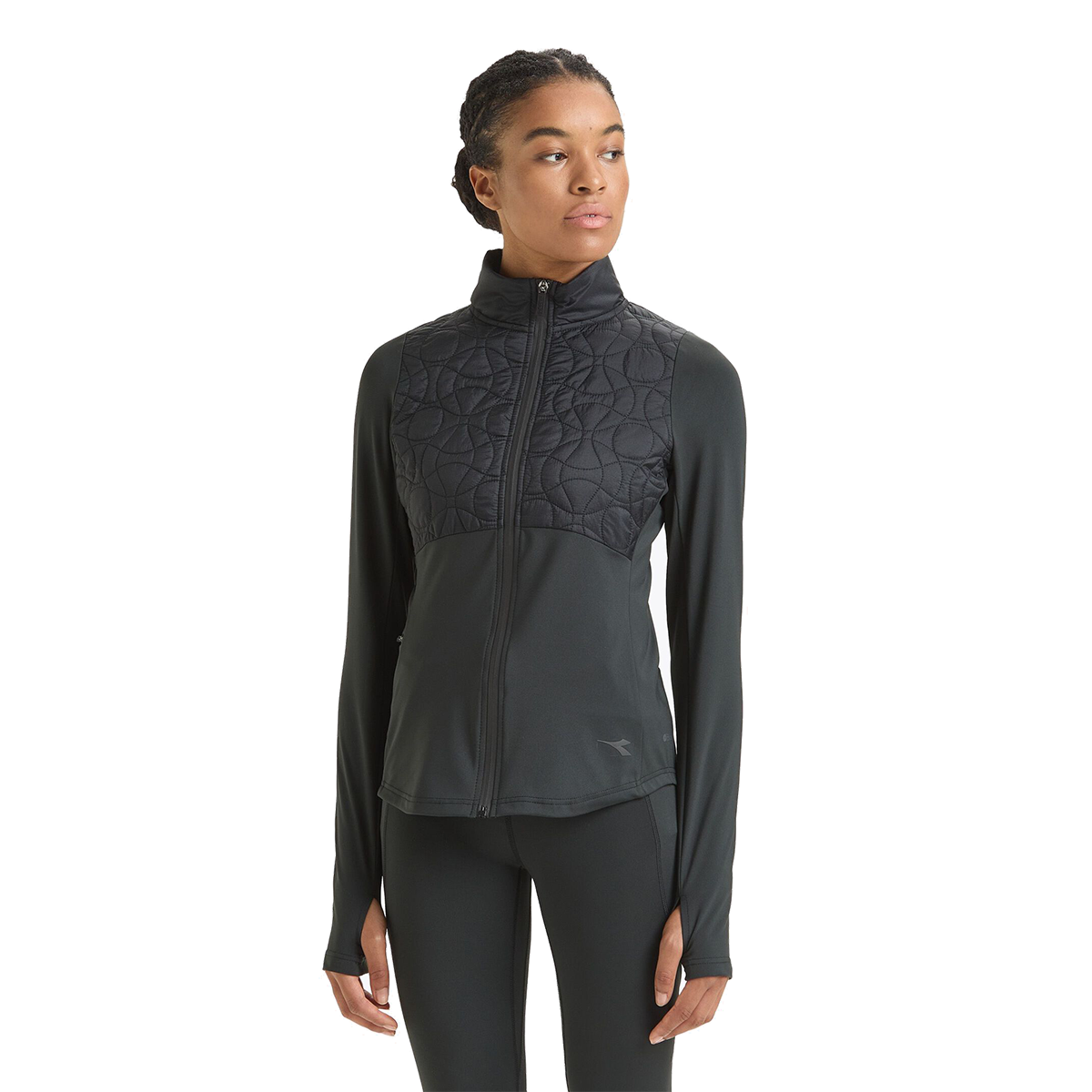 Diadora Run Winter Protection Jacket — Black — Size XSmall — Front View