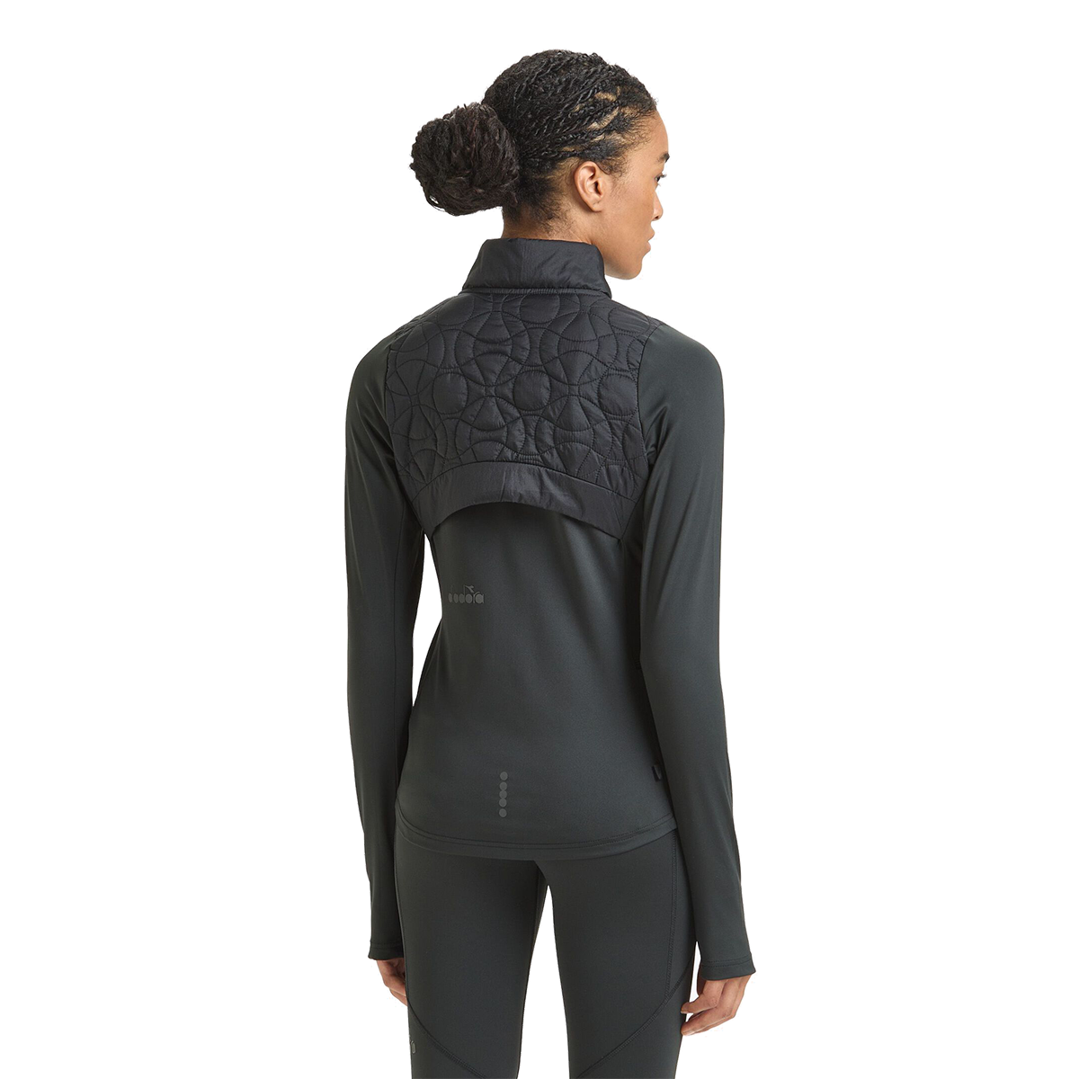 Diadora Run Winter Protection Jacket — Black — Size XSmall — Back View