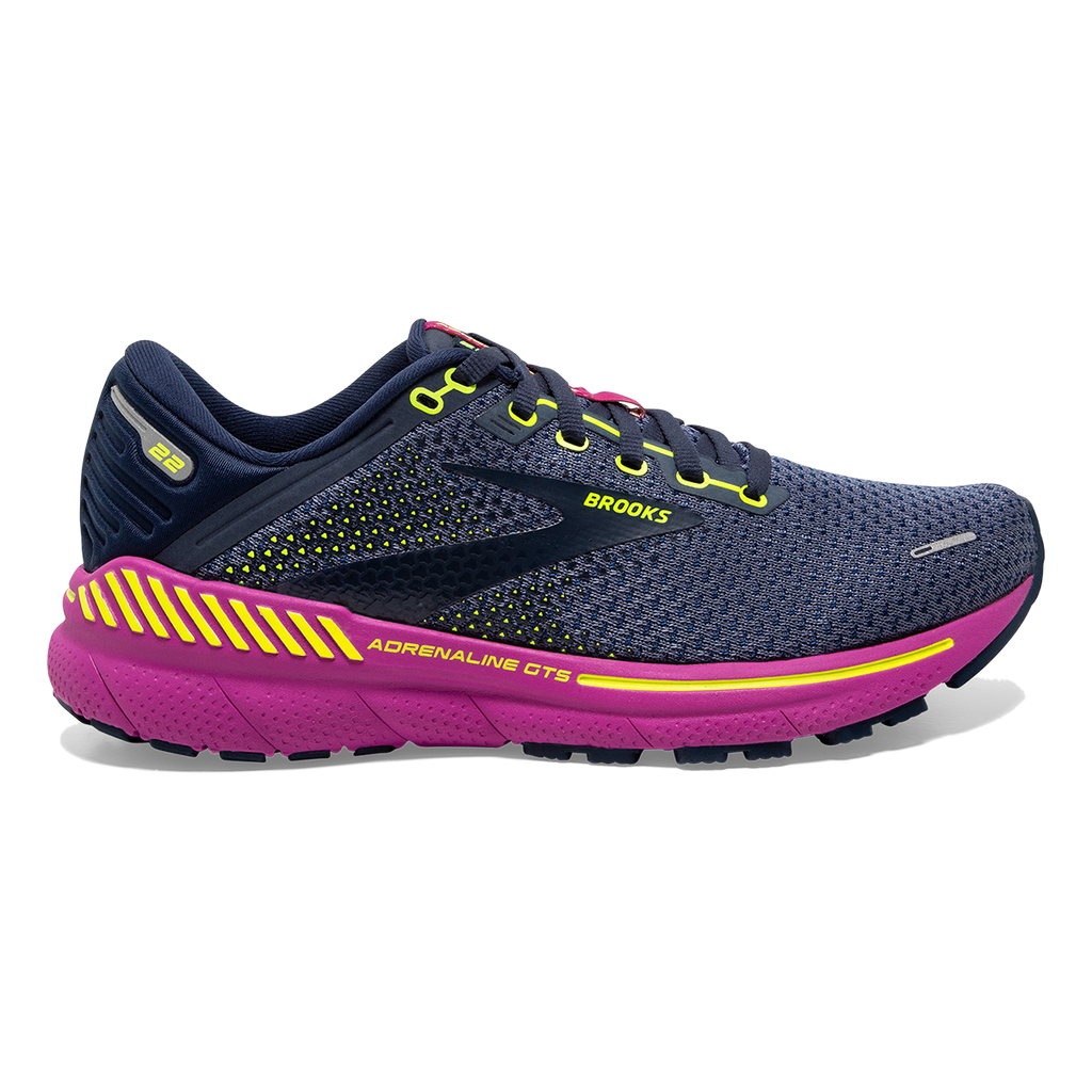 Brooks Adrenaline GTS 22 North America — Nightshadow - Viola - Nightlife — Size B — Width 6.5 — Front View