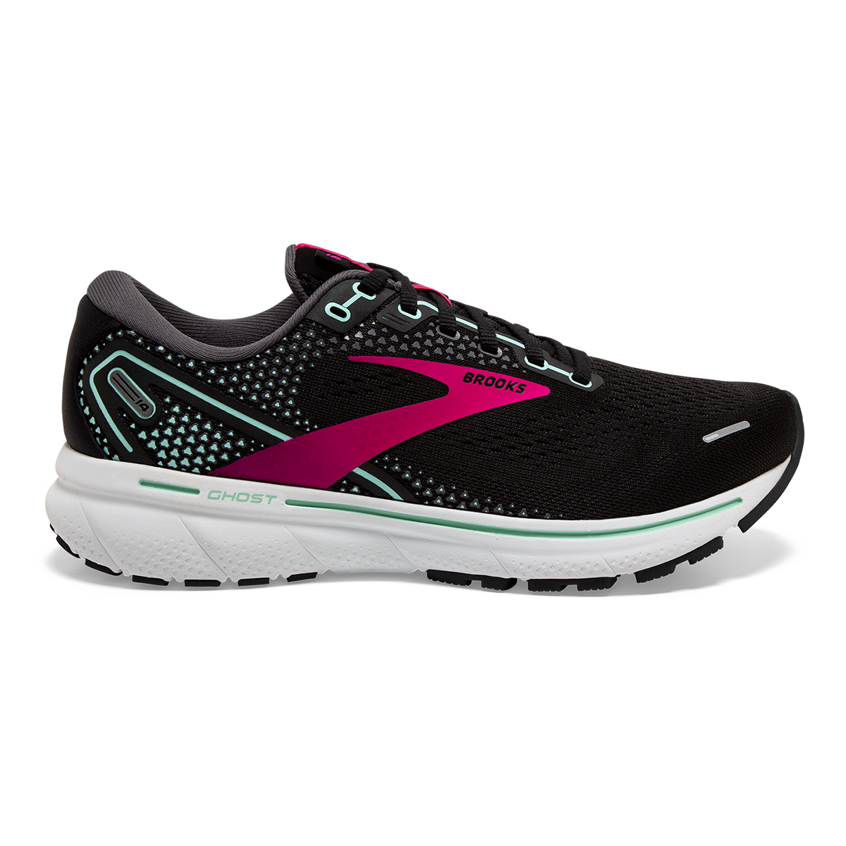 Brooks Ghost 14 — Black - Pink - Yucca — Size B — Width 8.5 — Alternate View 24