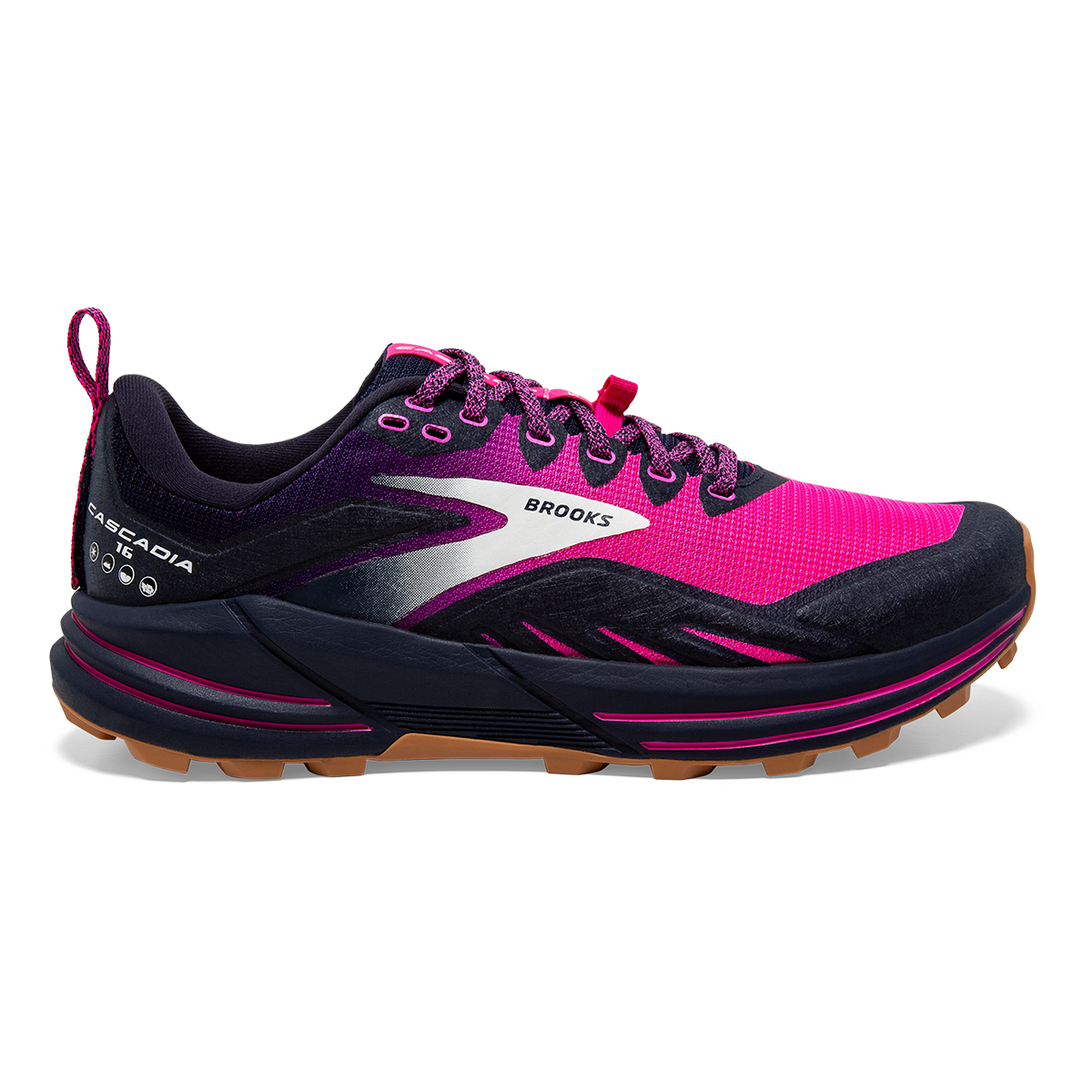 Brooks Cascadia 16 — Pink - Flambe - Cobalt — Size B — Width 10 — Alternate View 17