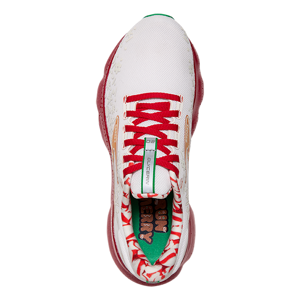 Brooks Glycerin 20 Run Merry — Red Alert - White - Caramel — Size B — Width 6.5 — Back View