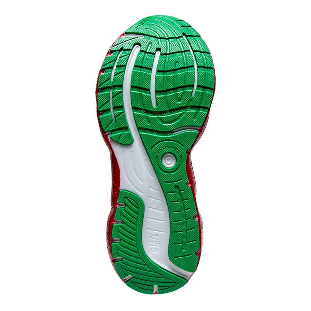 Brooks Glycerin 20 Run Merry — Red Alert - White - Caramel — Size B — Width 6.5 — Top View