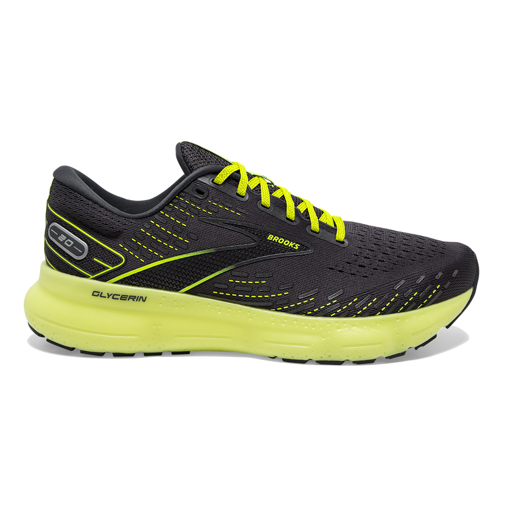 Brooks Glycerin 20 Run Vision — Ebony - Nightlife — Size B — Width 10 — Front View