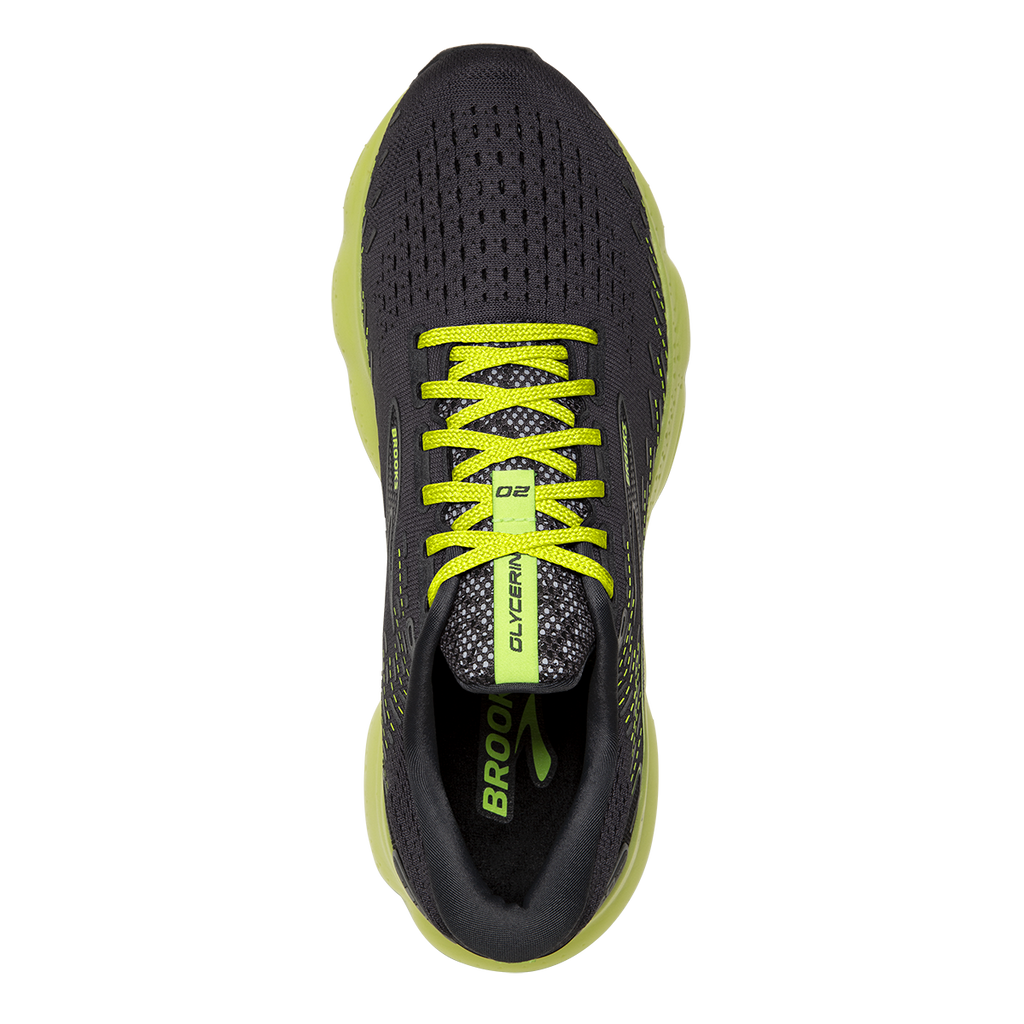 Brooks Glycerin 20 Run Vision — Ebony - Nightlife — Size B — Width 10 — Back View