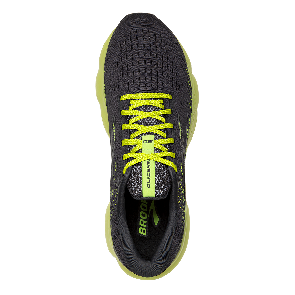 Brooks Glycerin 20 Run Vision — Ebony - Nightlife — Size B — Width 10 — Back View