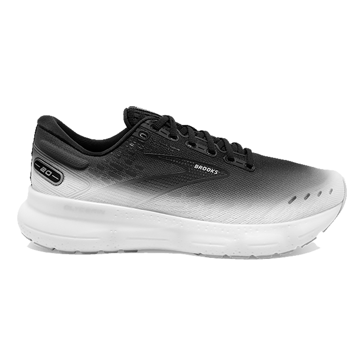 Brooks Glycerin 20 Fade — Diva Pink - Lilac - White — Size B — Width 5.5 — Front View