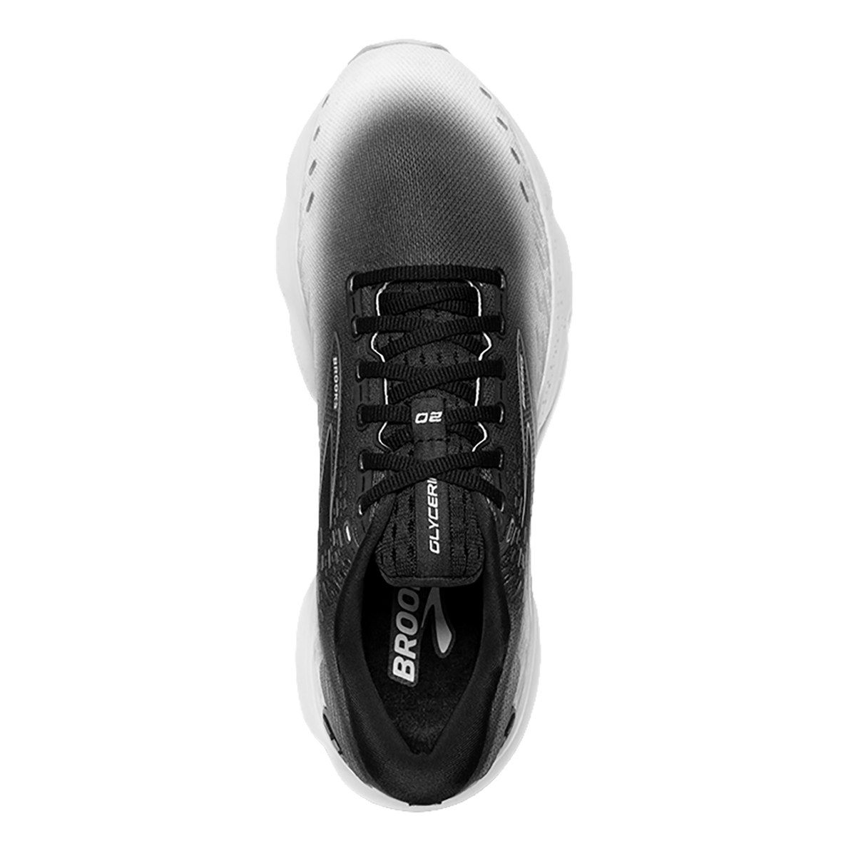 Brooks Glycerin 20 Fade — Diva Pink - Lilac - White — Size B — Width 5.5 — Back View