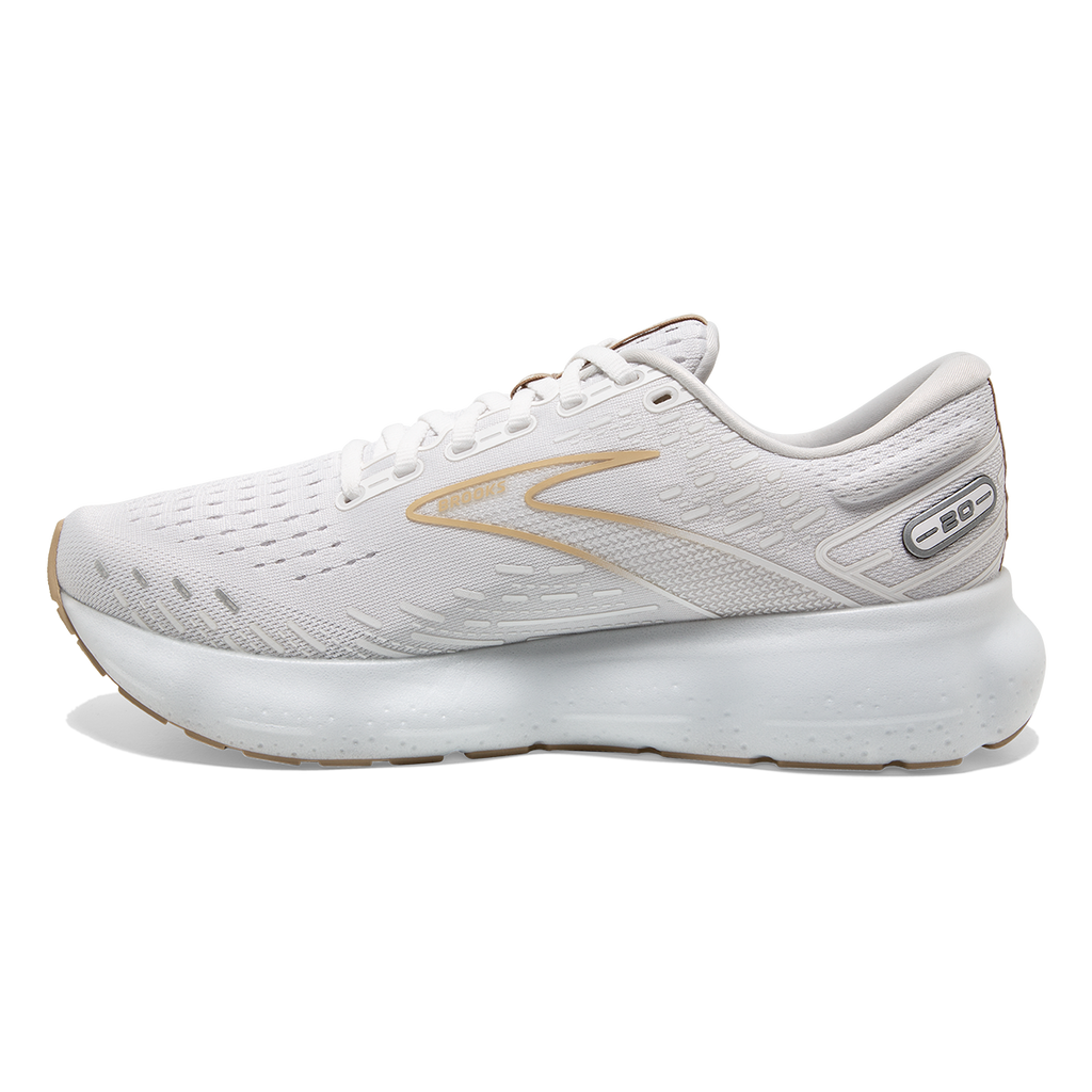 Brooks Glycerin 20 Khaki — White - Khaki — Size B — Width 10.5 — Side View