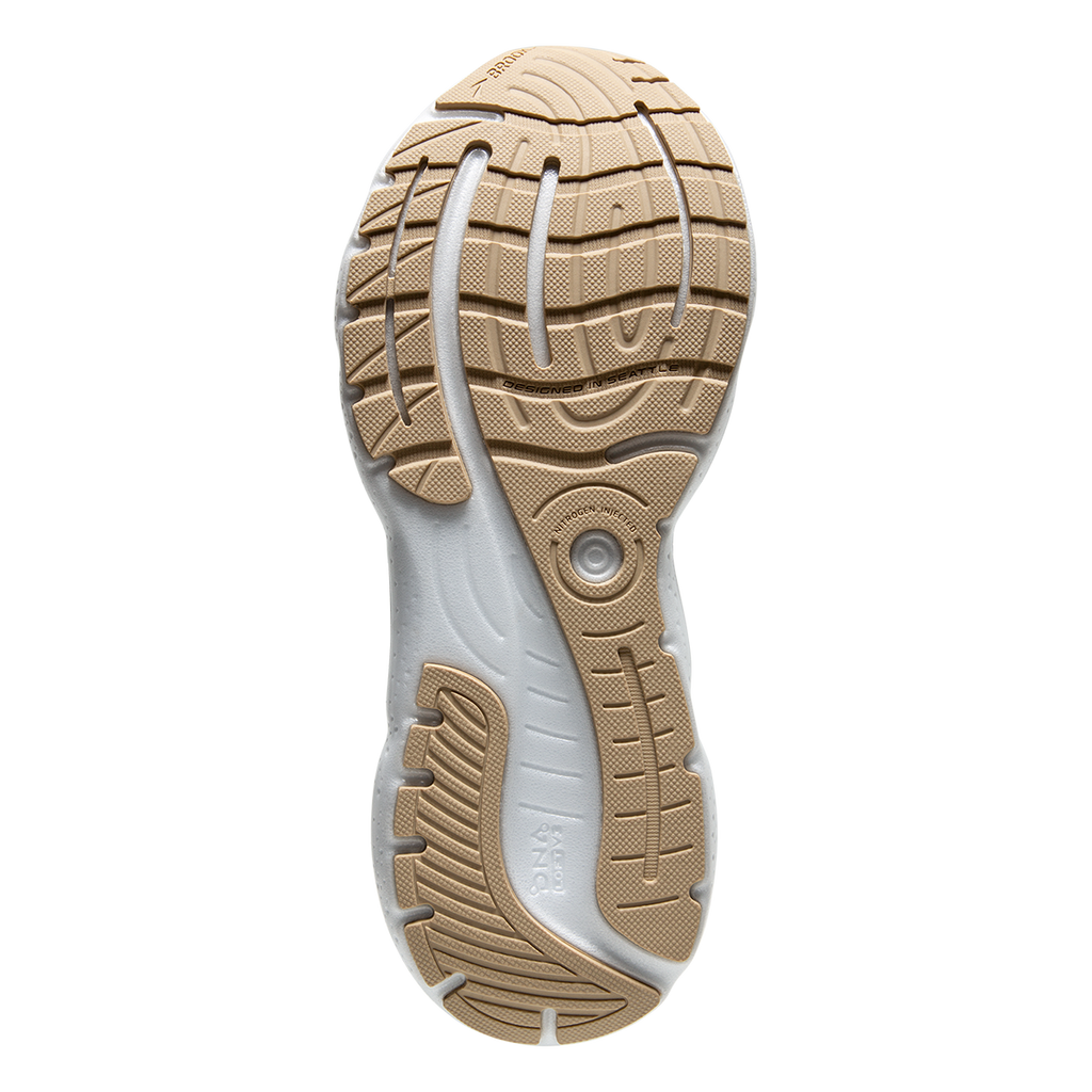 Brooks Glycerin 20 Khaki — White - Khaki — Size B — Width 10.5 — Top View