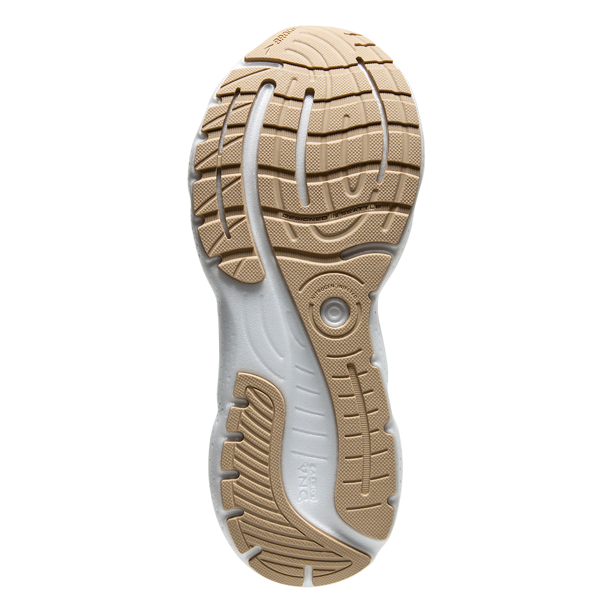 Brooks Glycerin 20 Khaki — White - Khaki — Size B — Width 10.5 — Top View