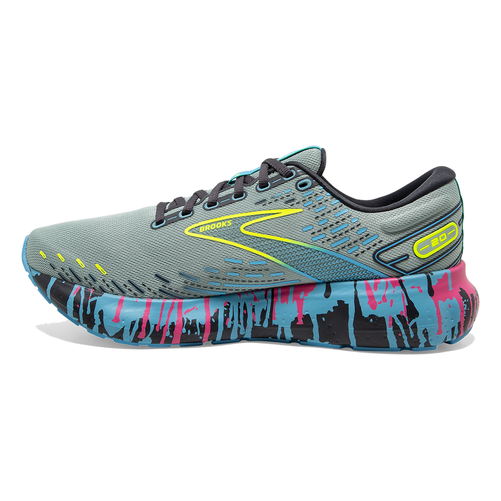Brooks Glycerin 20 Drip — Jadeite - Alaskan Blue - Ebony — Size B — Width 6 — Side View