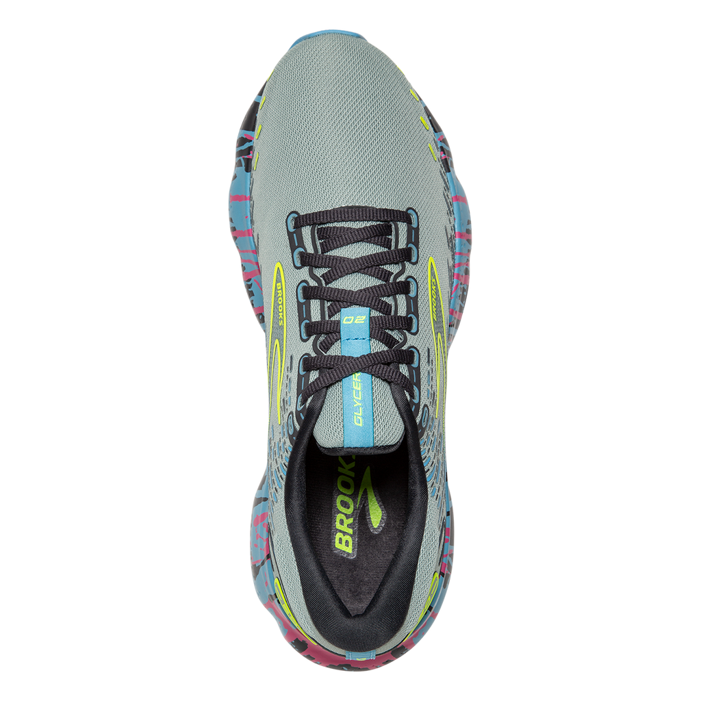 Brooks Glycerin 20 Drip — Jadeite - Alaskan Blue - Ebony — Size B — Width 6 — Back View
