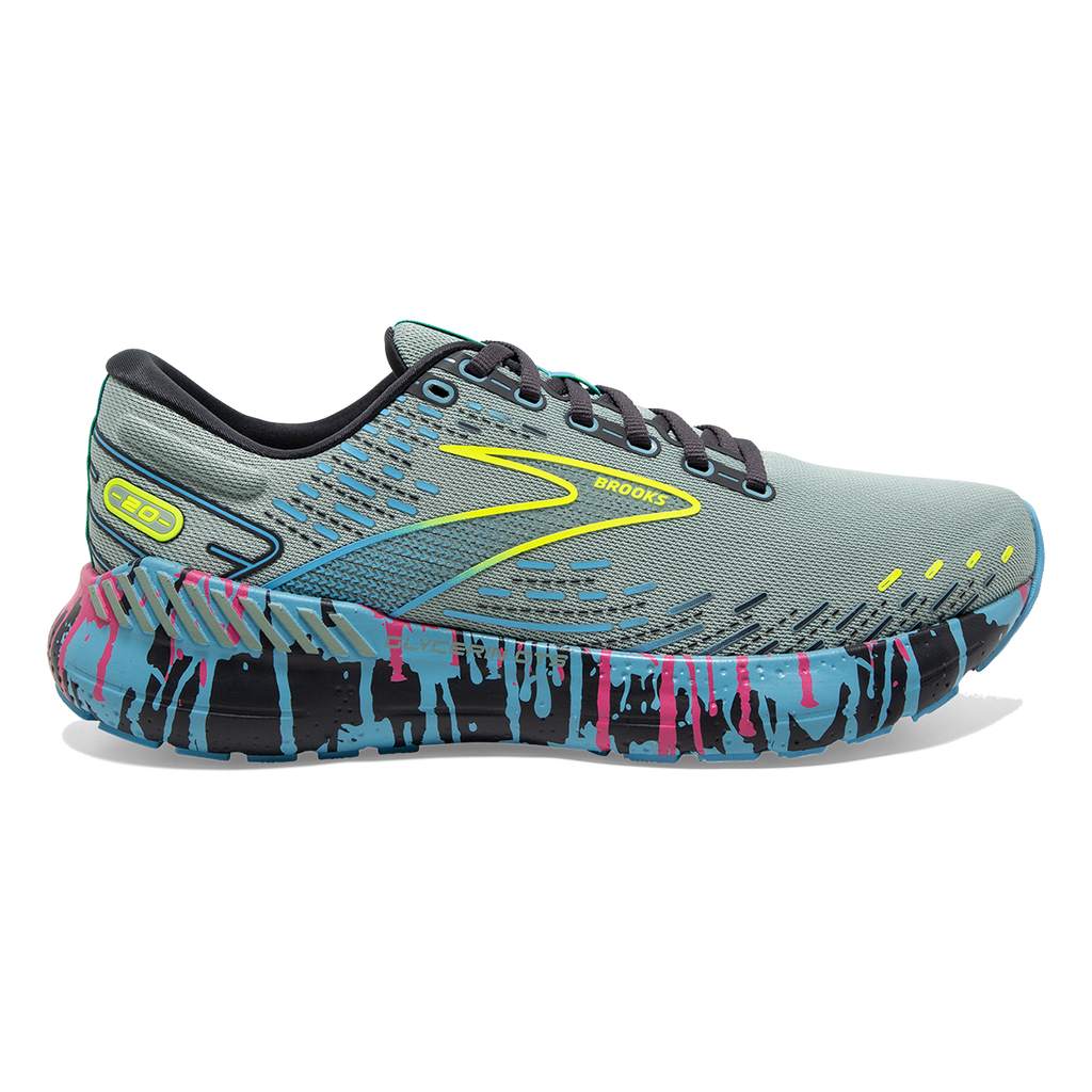 Brooks Glycerin GTS 20 Drip — Jadeite - Alaskan Blue - Ebony — Size B — Width 6 — Front View