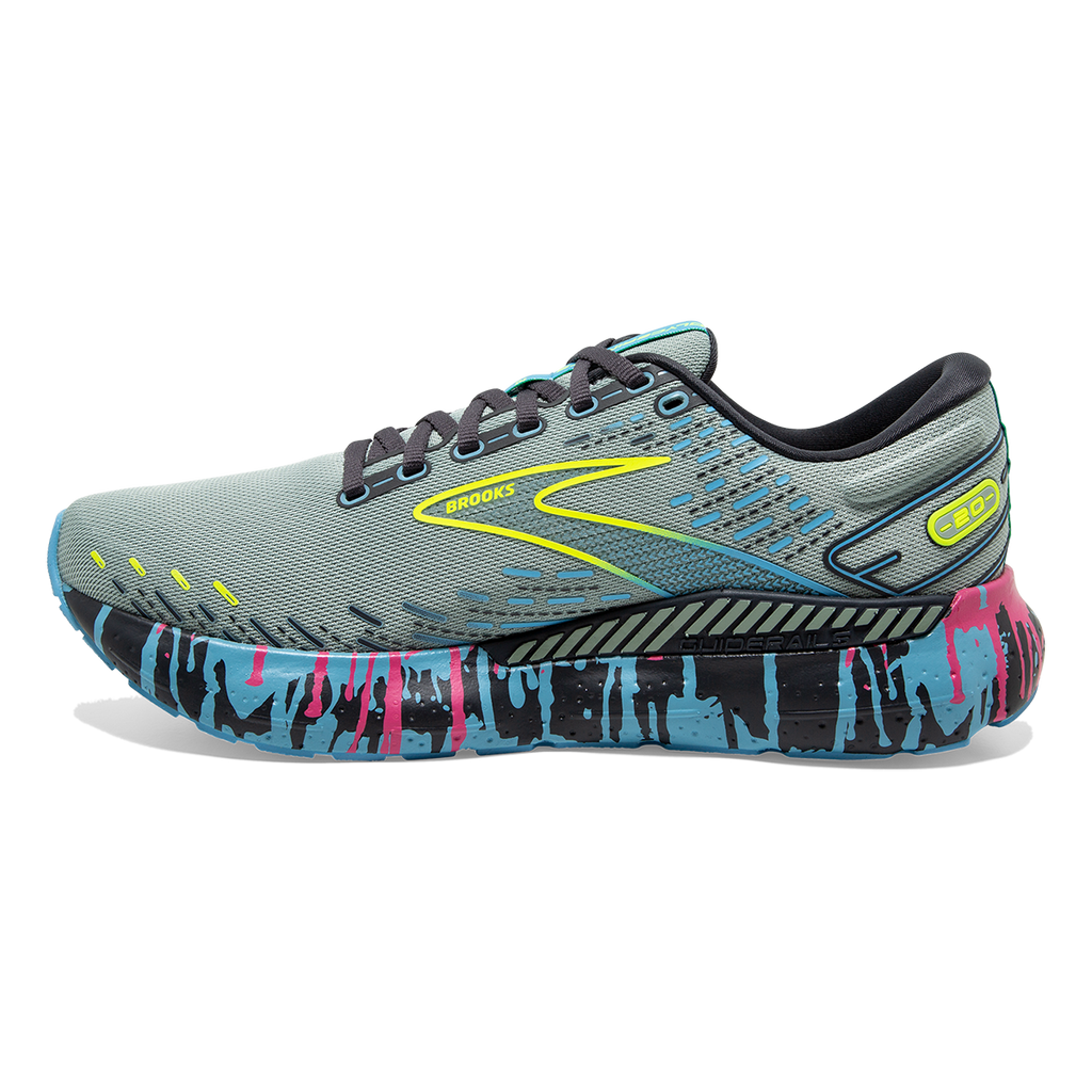 Brooks Glycerin GTS 20 Drip — Jadeite - Alaskan Blue - Ebony — Size B — Width 6 — Side View