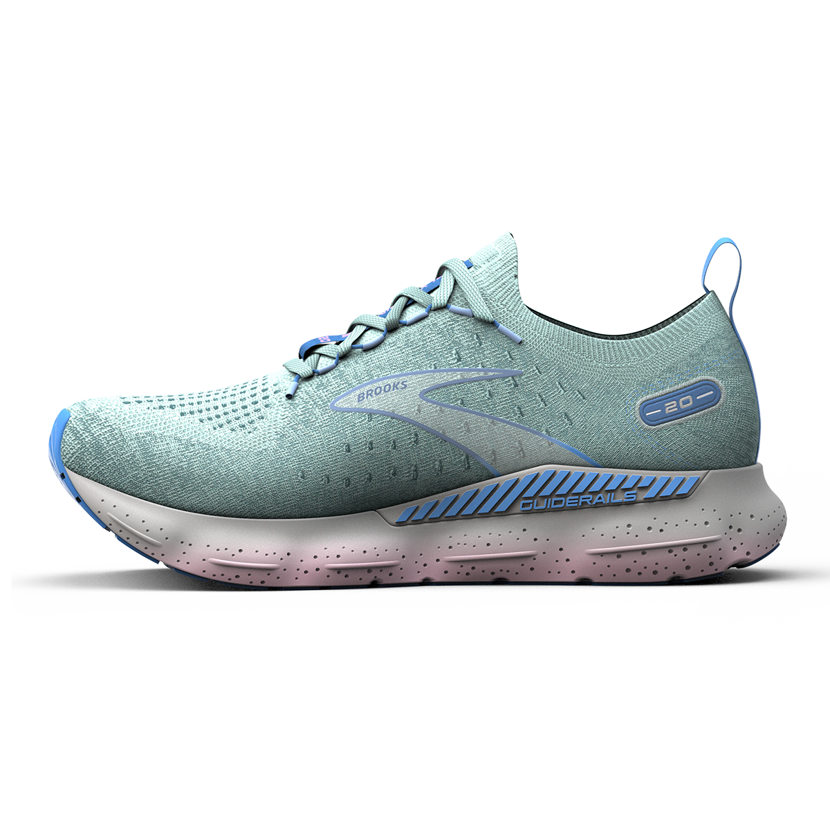 Brooks Glycerin StealthFit GTS 20 — White - Black - Cream — Size B — Width 10 — Lifestyle View