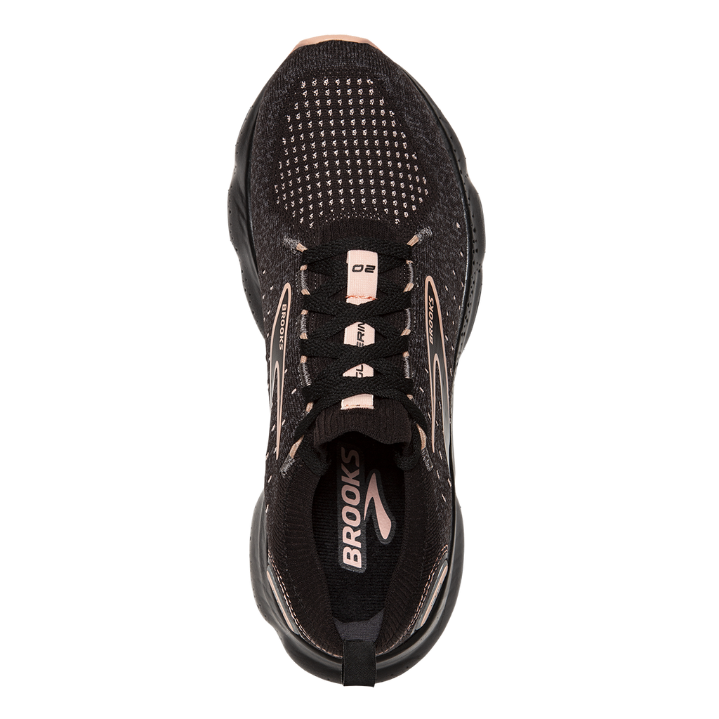 Brooks Glycerin StealthFit 20 — Black - Pearl - Peach — Size B — Width 10.5 — Back View