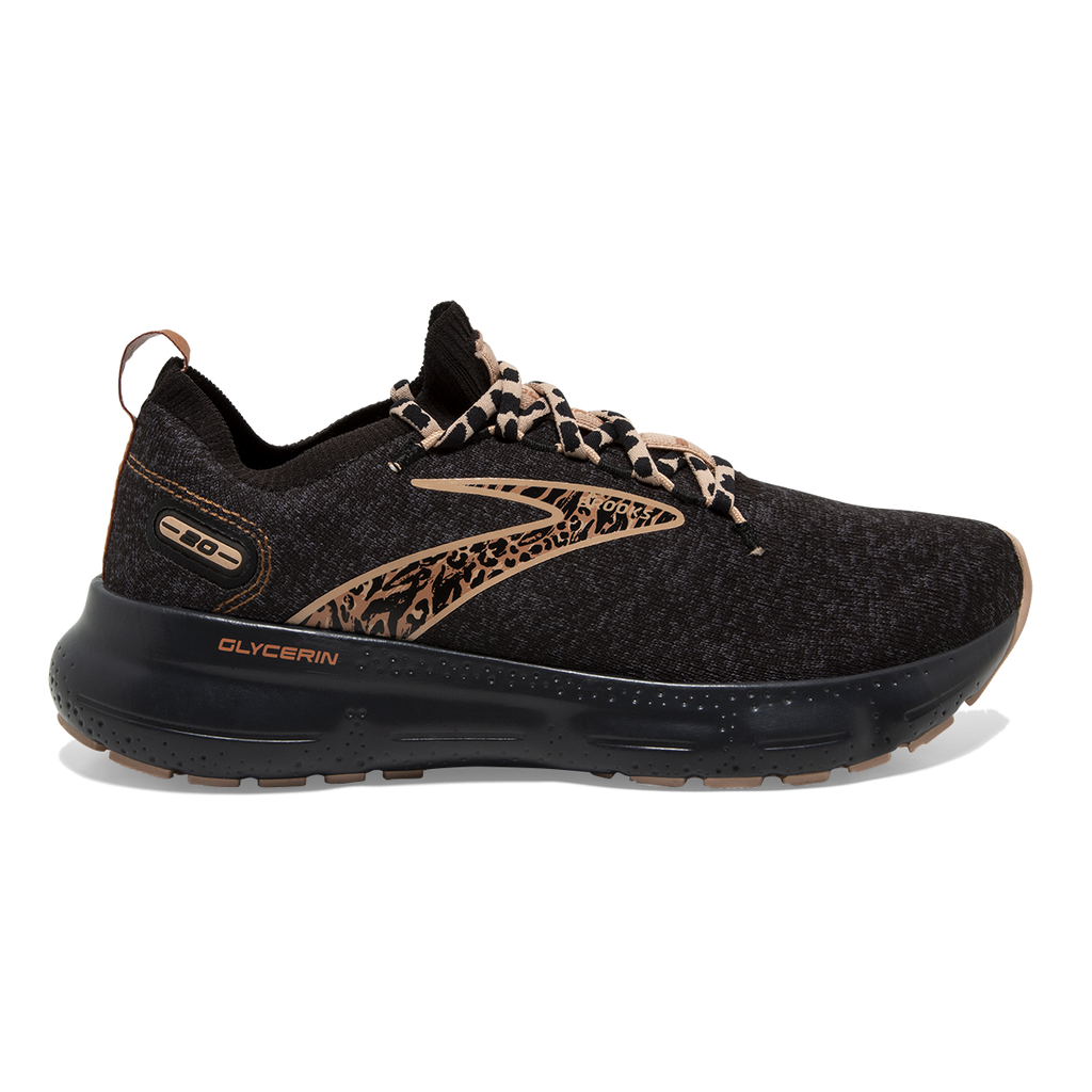 Brooks Glycerin StealthFit 20 Run Wild — Black - Ebony - Maple — Size B — Width 7 — Front View