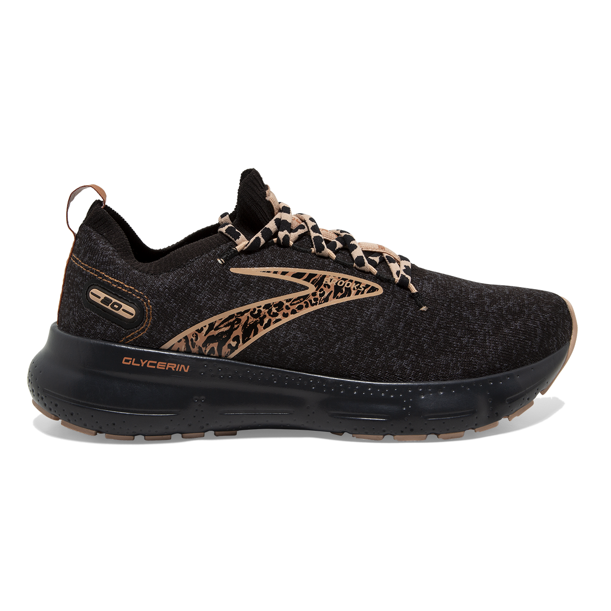 Brooks Glycerin StealthFit 20 Run Wild — Black - Ebony - Maple — Size B — Width 7 — Front View