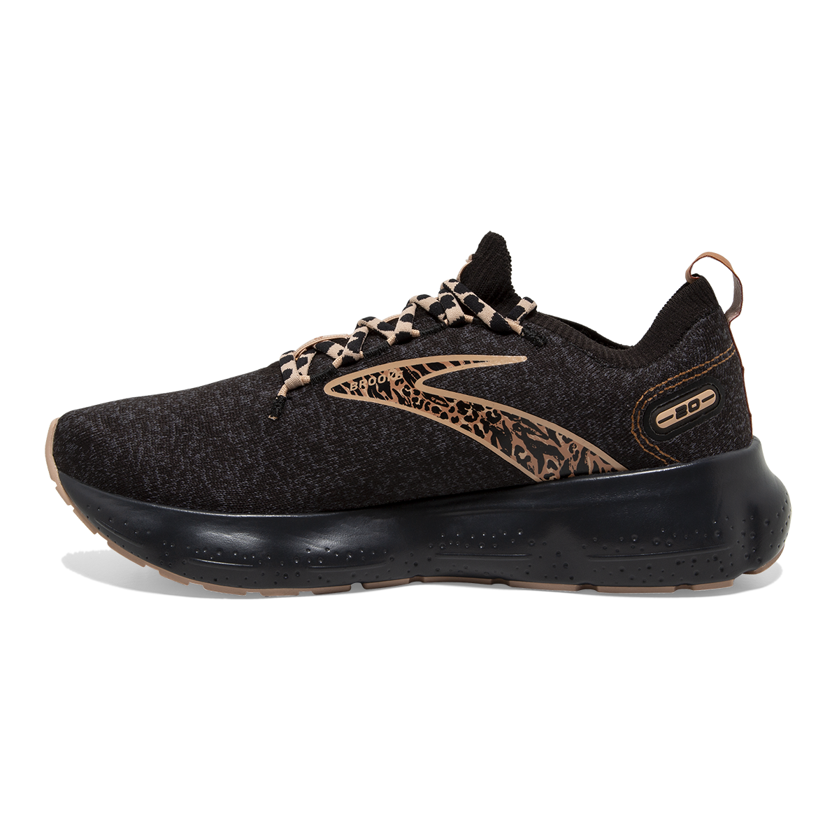 Brooks Glycerin StealthFit 20 Run Wild — Black - Ebony - Maple — Size B — Width 7 — Side View