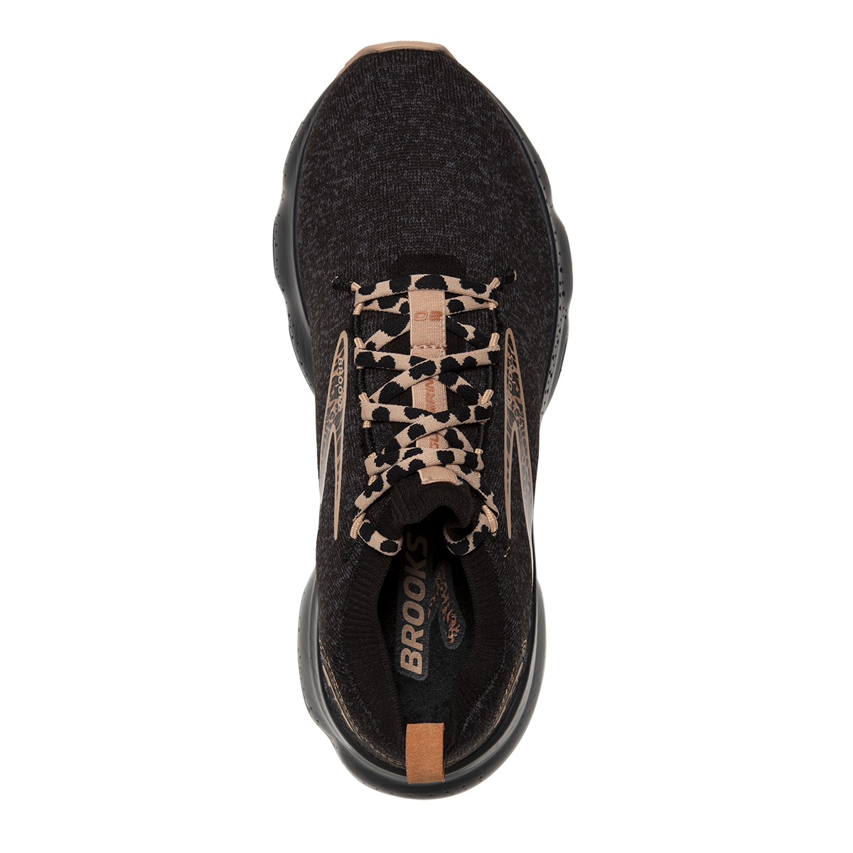 Brooks Glycerin StealthFit 20 Run Wild — Black - Ebony - Maple — Size B — Width 7 — Back View