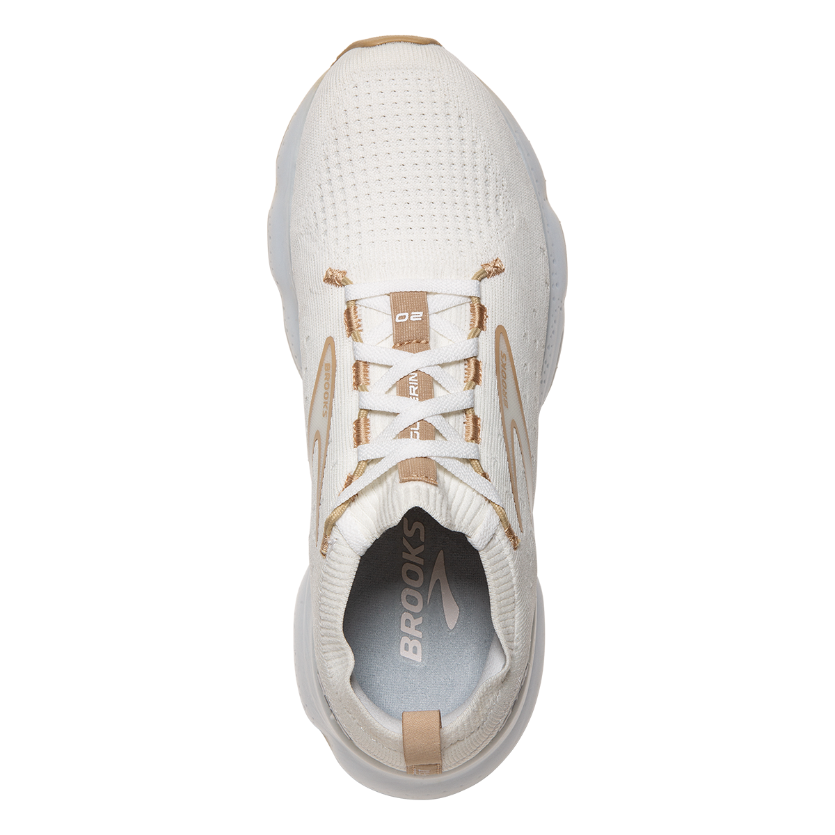 Brooks Glycerin StealthFit 20 Khaki — White - Khaki — Size B — Width 7 — Back View