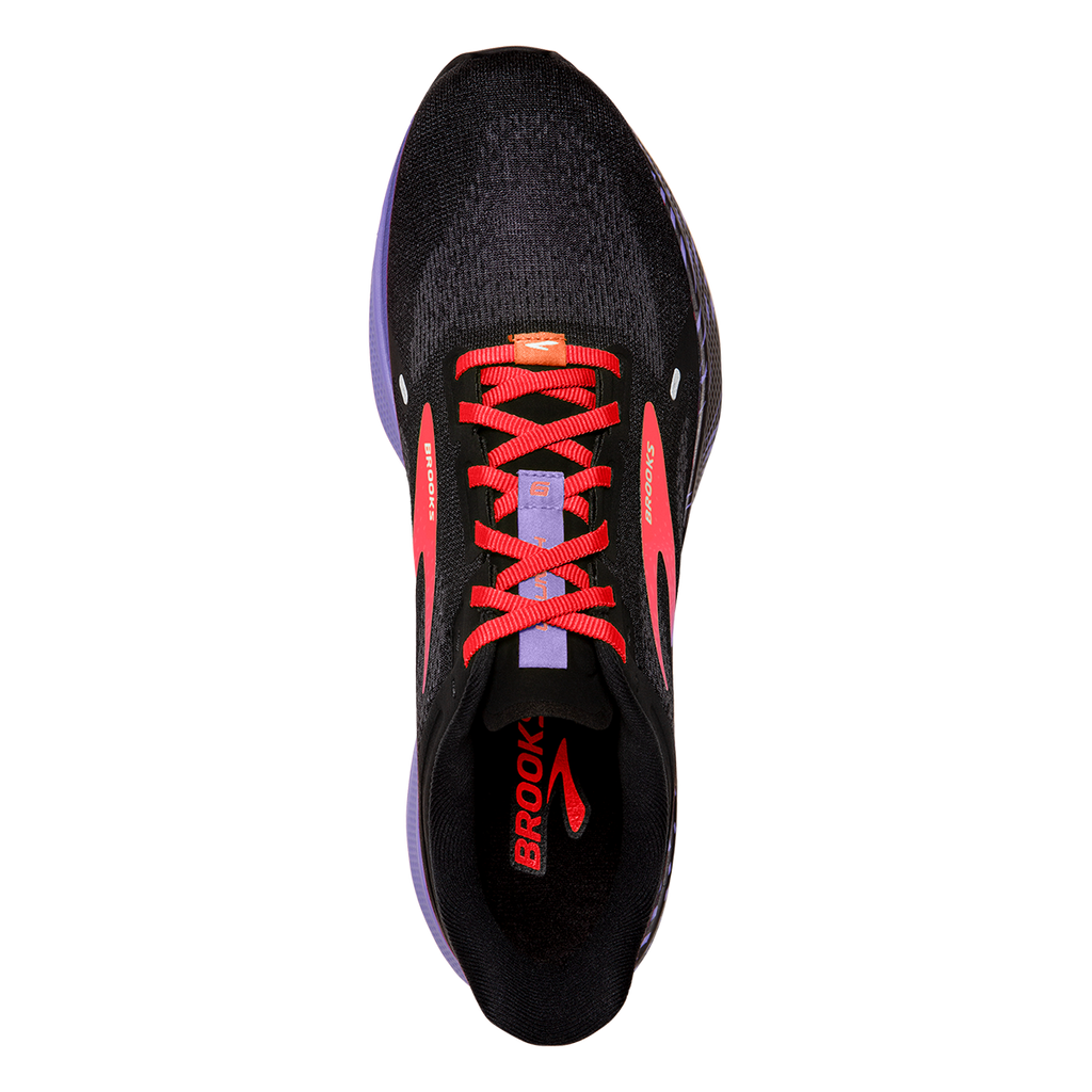Brooks Launch 9 — Black - Ebony - Purple — Size B — Width 10 — Back View