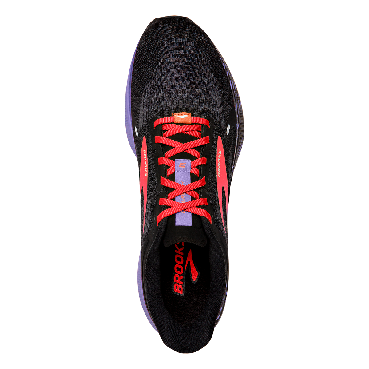 Brooks Launch 9 — Black - Ebony - Purple — Size B — Width 10 — Back View
