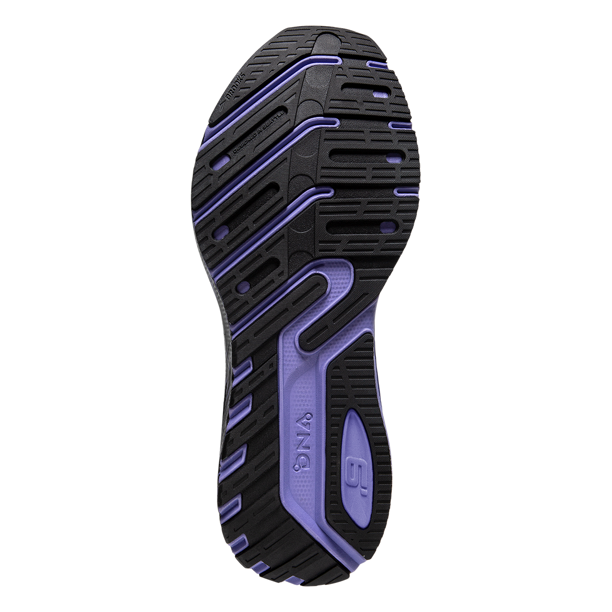 Brooks Launch 9 — Black - Ebony - Purple — Size B — Width 10 — Top View
