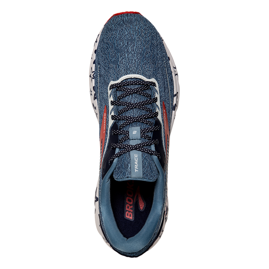 Brooks Trace 2 Run USA — White - Peacoat - Poppy — Size B — Width 5.5 — Back View