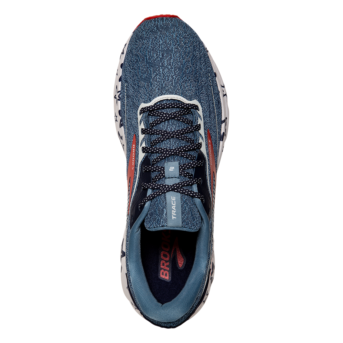 Brooks Trace 2 Run USA — White - Peacoat - Poppy — Size B — Width 5.5 — Back View