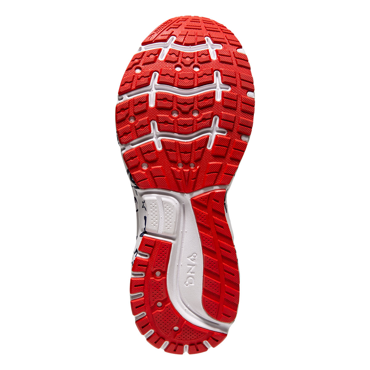 Brooks Trace 2 Run USA — White - Peacoat - Poppy — Size B — Width 5.5 — Top View