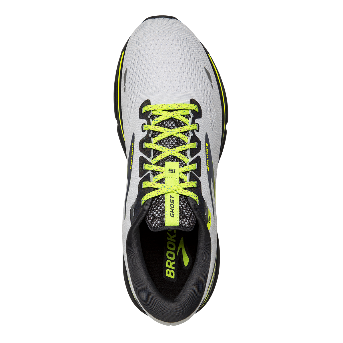 Brooks Ghost 15 Run Vision — Ebony - White - Nightlife — Size B — Width 6.5 — Alternate View 7