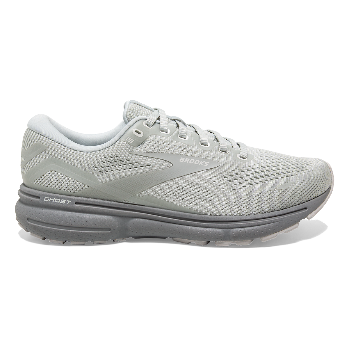 Brooks Ghost 15 Green Silence — Blue - White — Size B — Width 7 — Detail View
