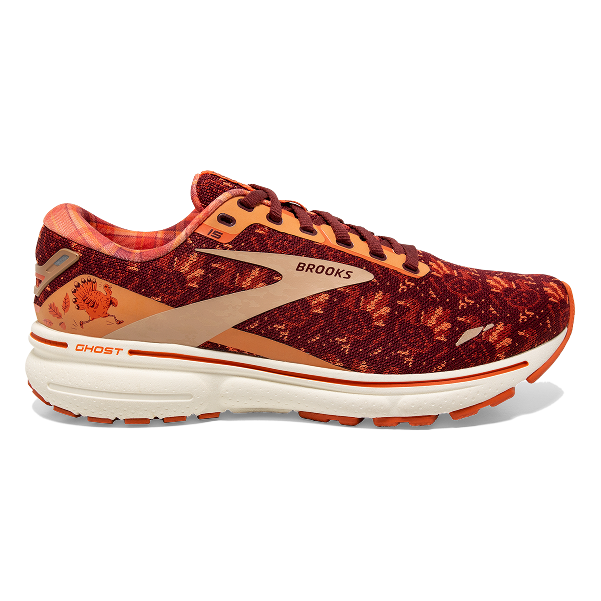 Brooks Ghost 15 Trot Happy — Koy - Truffle - Whisper — Size B — Width 7 — Front View
