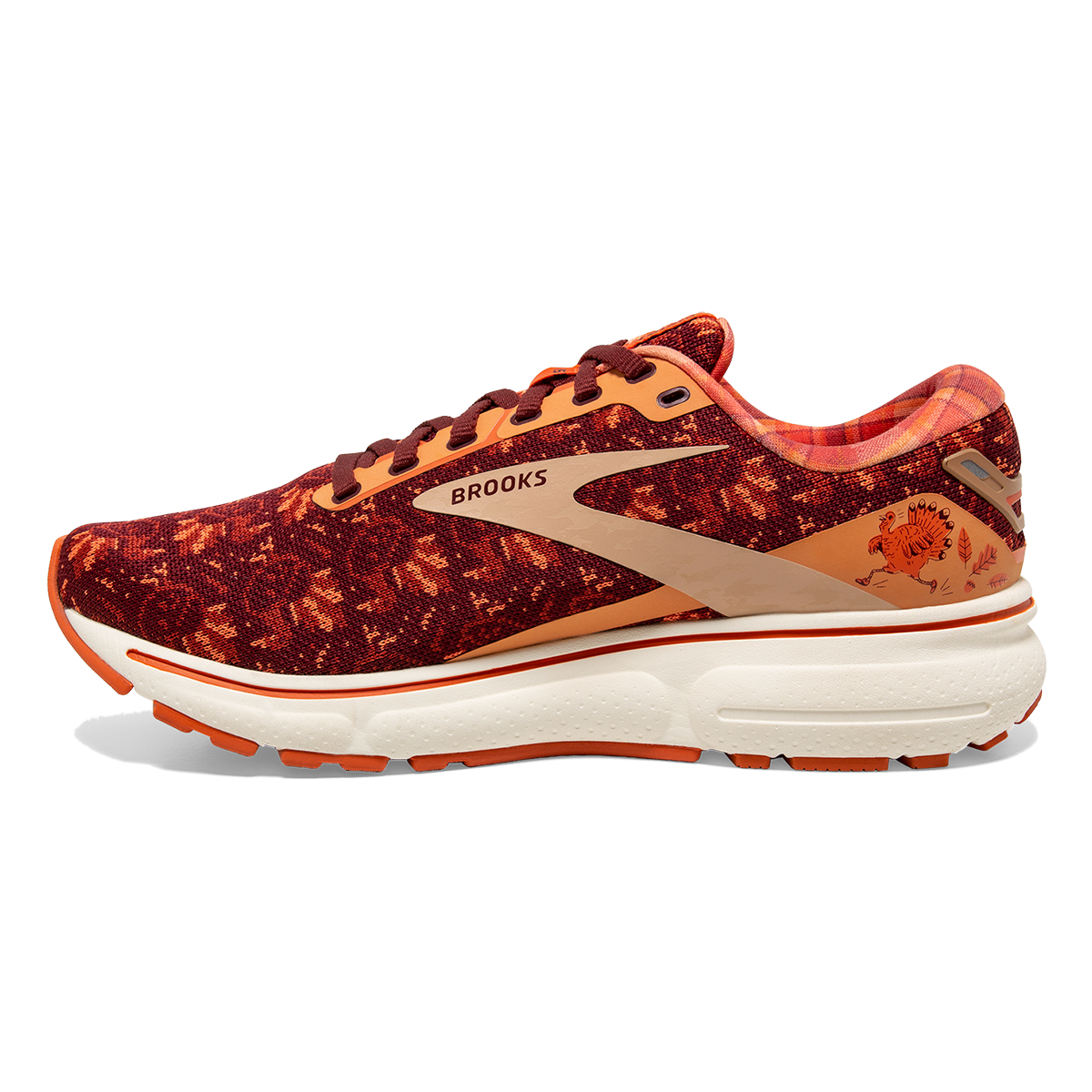 Brooks Ghost 15 Trot Happy — Koy - Truffle - Whisper — Size B — Width 7 — Side View