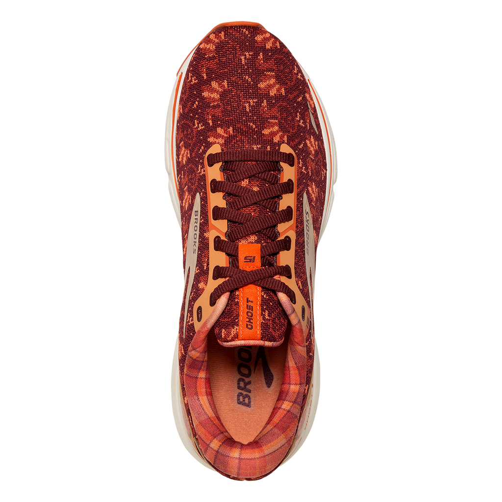 Brooks Ghost 15 Trot Happy — Koy - Truffle - Whisper — Size B — Width 7 — Back View