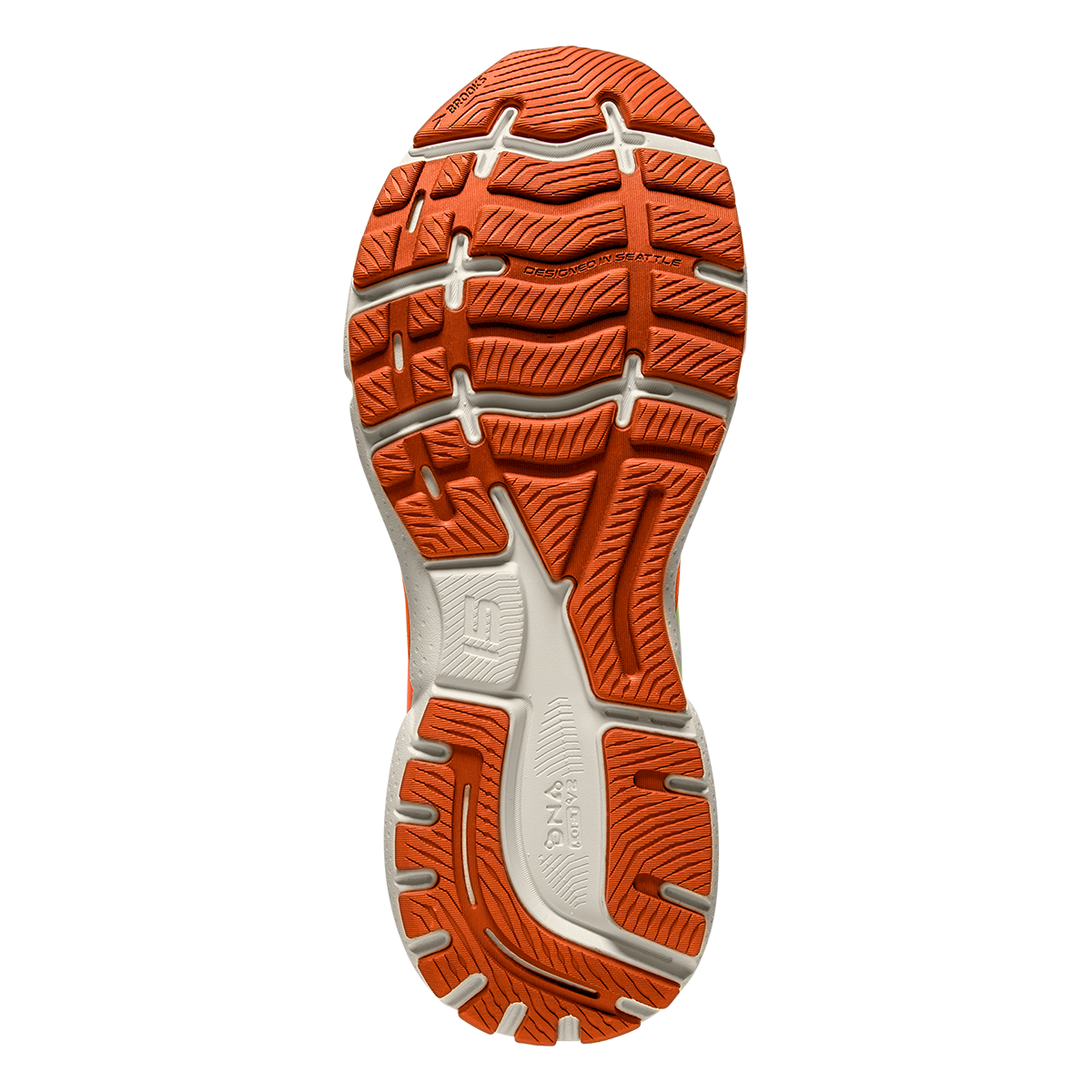 Brooks Ghost 15 Trot Happy — Koy - Truffle - Whisper — Size B — Width 7 — Top View